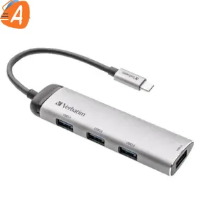 Hub USB Type C Verbatim - 4 ports USB 3.2 (Argent) garanti